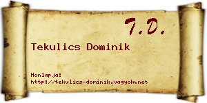 Tekulics Dominik névjegykártya