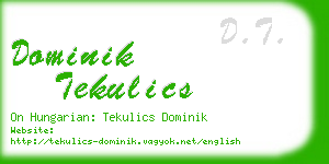 dominik tekulics business card